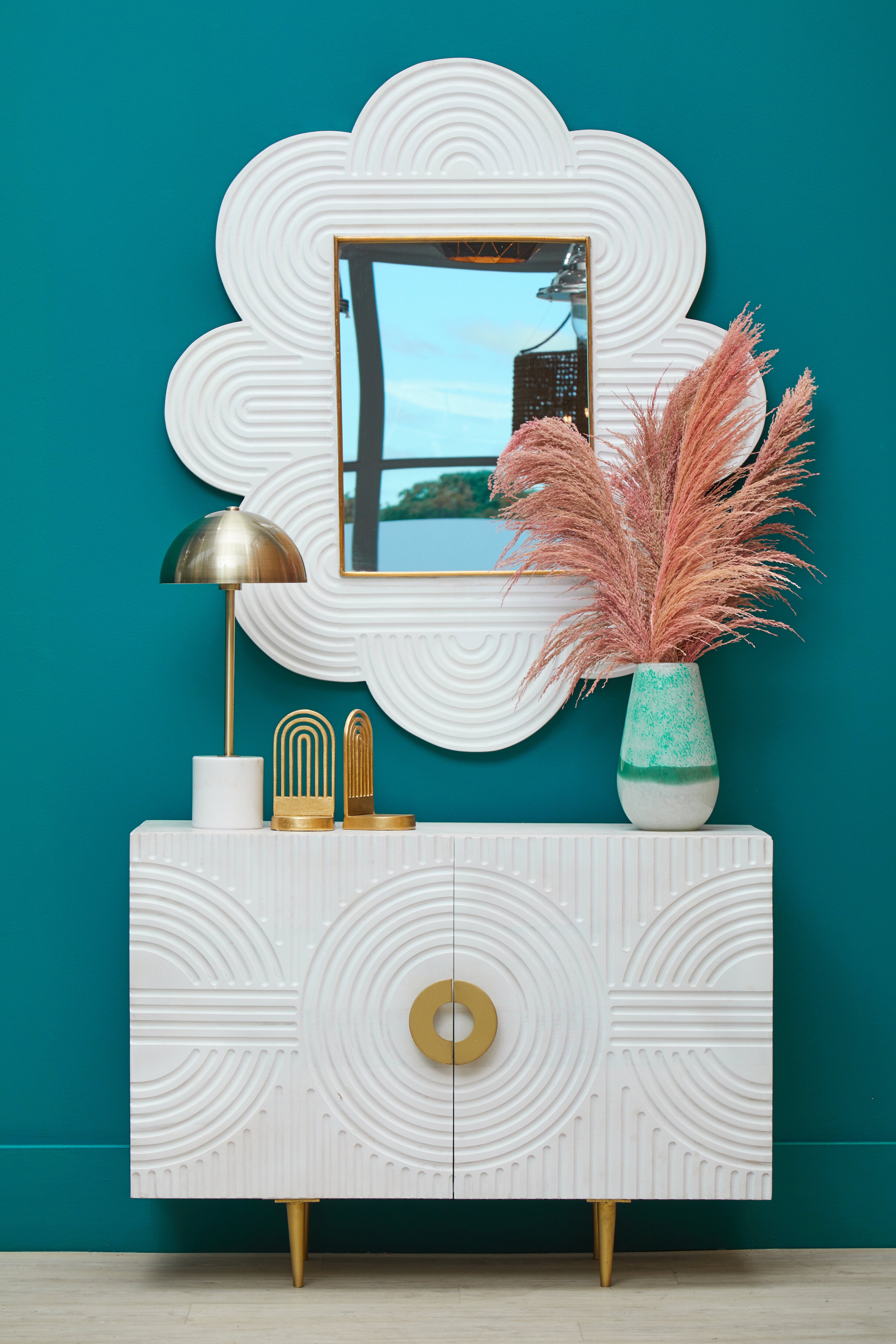 Henbury White Marble & Gold Dome Table Lamp